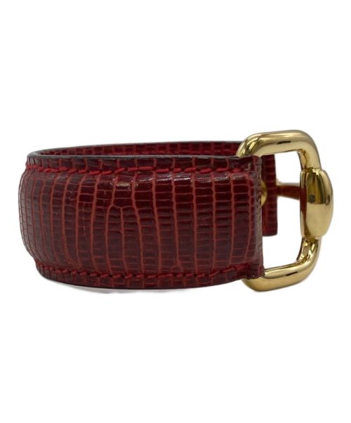 GUCCI（グッチ）GUCCI (グッチ) ホースビットレザーブレスレット レッドの古着・服飾アイテム