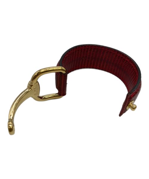 GUCCI（グッチ）GUCCI (グッチ) ホースビットレザーブレスレット レッドの古着・服飾アイテム