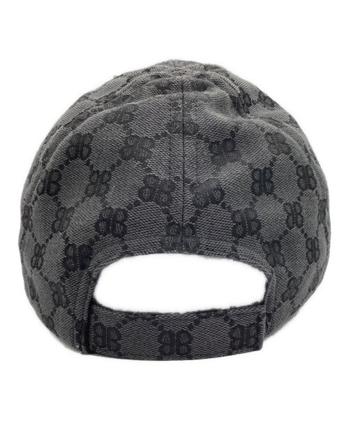 BALENCIAGA（バレンシアガ）BALENCIAGA (バレンシアガ) GUCCI (グッチ) ハッカープロジェクトBBモノグラムジャガードキャップ ブラック サイズ:55㎝(S)の古着・服飾アイテム