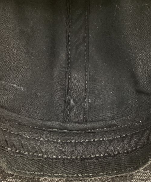 BALENCIAGA（バレンシアガ）BALENCIAGA (バレンシアガ) GUCCI (グッチ) ハッカープロジェクトBBモノグラムジャガードキャップ ブラック サイズ:55㎝(S)の古着・服飾アイテム