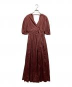 bijulyビジュリー）の古着「ギャザーカシュールドレス」｜ブラウン