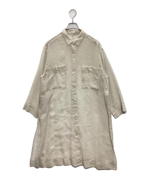 allureville（アルアバイル）allureville (アルアバイル) シアーシャツワンピース ベージュ サイズ:SIZE 2の古着・服飾アイテム