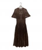 Snidelスナイデル）の古着「バックシャンレースワンピース」｜ブラウン