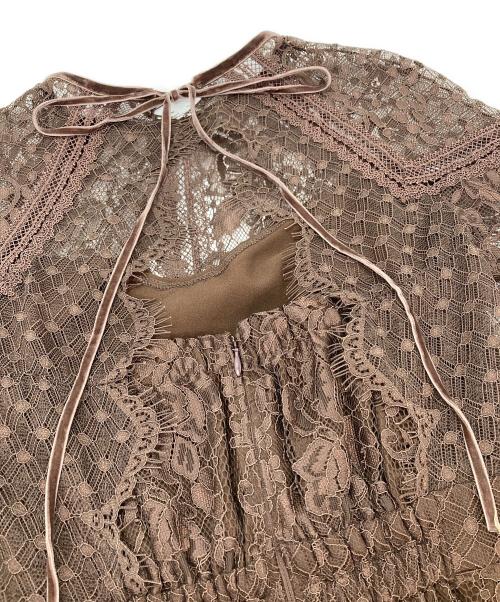 Snidel（スナイデル）Snidel (スナイデル) バックシャンレースワンピース ブラウンの古着・服飾アイテム