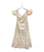 MISTREASSミストレアス）の古着「Open Shoulder Dot Mermaid Dress」｜ベージュ