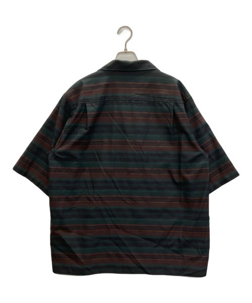 AURALEE（オーラリー）AURALEE (オーラリー) WOOL POLYESTER BORDER HALF SLEEVED SHIRTS グリーン×ブラウン サイズ:SIZE 5の古着・服飾アイテム