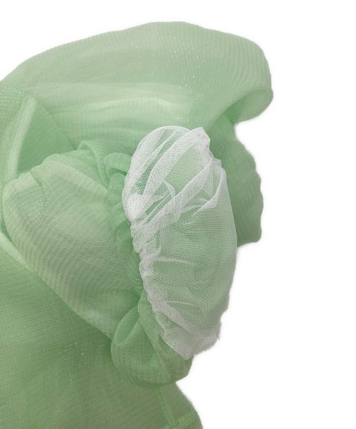 FRAY ID（フレイ アイディー）FRAY ID (フレイ アイディー) ドロップショルダーシアーパフスリーブチュニック グリーン サイズ:FREEの古着・服飾アイテム