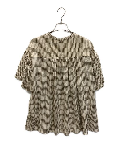 heliopole（エリオポール）heliopole (エリオポール) CRAPE WINDOWPANE PIPING BL ベージュ サイズ:SIZE 38の古着・服飾アイテム