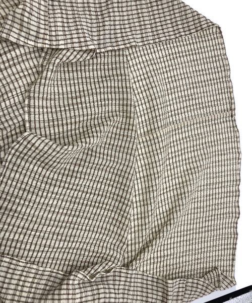 heliopole（エリオポール）heliopole (エリオポール) CRAPE WINDOWPANE PIPING BL ベージュ サイズ:SIZE 38の古着・服飾アイテム