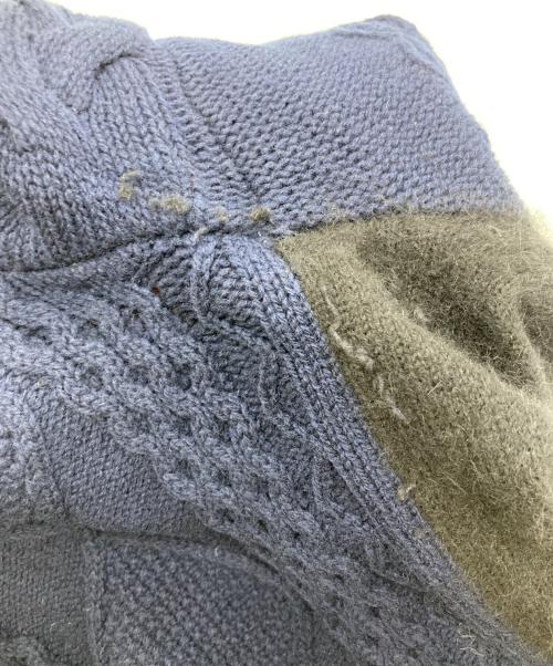 sacai（サカイ）sacai (サカイ) 異素材ニットカーディガン ネイビー×ブラック サイズ:2の古着・服飾アイテム