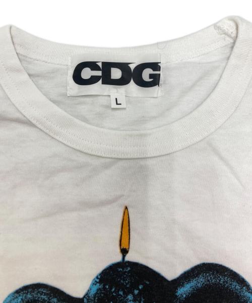 CDG（シーディージー）CDG (シーディージー) BRAIN DEAD (ブレインデッド) コラボプリントTシャツ ホワイト サイズ:SIZE Lの古着・服飾アイテム