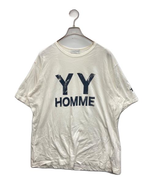 Yohji Yamamoto pour homme（ヨウジヤマモト プールオム）Yohji Yamamoto pour homme (ヨウジヤマモト プールオム) コットン天竺YYHプリントTシャツ ホワイト サイズ:SIZE 3の古着・服飾アイテム