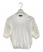 DRAWERドゥロワー）の古着「16Gコットンレースニット」｜ホワイト