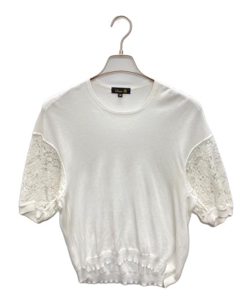 DRAWER（ドゥロワー）Drawer (ドゥロワー) 16Gコットンレースニット ホワイト サイズ:SIZE　2の古着・服飾アイテム