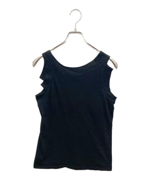 yohji yamamoto+noir（ヨウジヤマモトプリュスノアール）yohji yamamoto+noir (ヨウジヤマモトプリュスノアール) ノースリーブカットソー ブラック サイズ:SIZE 2の古着・服飾アイテム