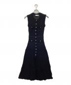 Sandroサンドロ）の古着「ボタンディテールノースリーブワンピース」｜ブラック