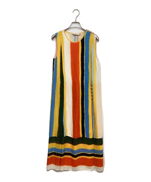 TORY BURCH（トリーバーチ）TORY BURCH (トリーバーチ) シルクノースリーブワンピース マルチカラー サイズ:SIZE 2の古着・服飾アイテム