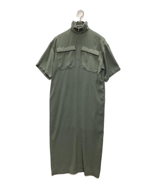 CLANE（クラネ）CLANE (クラネ) HALF ZIP MILITARY ONE PIECE 黄緑 サイズ:SIZE 0の古着・服飾アイテム