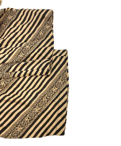 sara mallika（サラマリカ）sara mallika (サラマリカ) Rayon Jacquard Stripe Print All In One ベージュ×ブラック サイズ:SIZE Sの古着・服飾アイテム