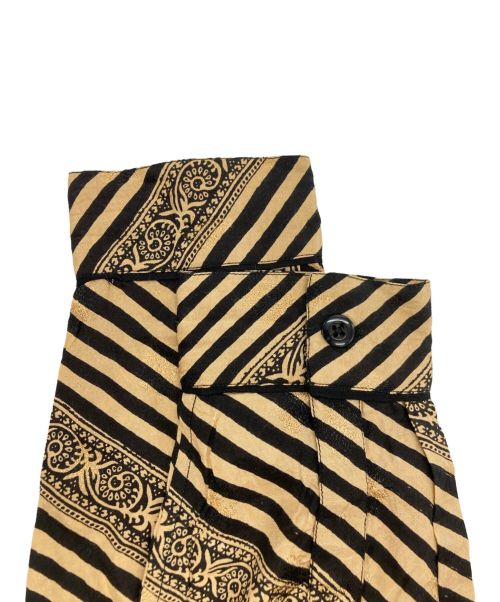 sara mallika（サラマリカ）sara mallika (サラマリカ) Rayon Jacquard Stripe Print All In One ベージュ×ブラック サイズ:SIZE Sの古着・服飾アイテム