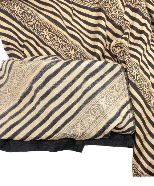 sara mallika（サラマリカ）sara mallika (サラマリカ) Rayon Jacquard Stripe Print All In One ベージュ×ブラック サイズ:SIZE Sの古着・服飾アイテム