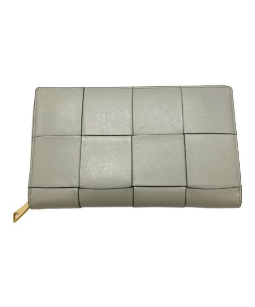 BOTTEGA VENETA（ボッテガベネタ）BOTTEGA VENETA (ボッテガベネタ) マキシイントレチャート ラウンドジップウォレット グリーンの古着・服飾アイテム