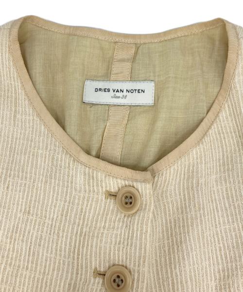 DRIES VAN NOTEN（ドリスヴァンノッテン）DRIES VAN NOTEN (ドリスヴァンノッテン) リネンシルクブラウス ベージュ サイズ:SIZE 38の古着・服飾アイテム