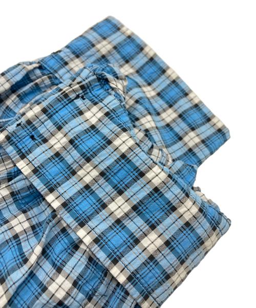 GANNI（ガニー）GANNI (ガニー) Seersucker Check Wrap Ruffle Mini Dress ブルー サイズ:SIZE 36の古着・服飾アイテム