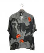 Gakkin×BUDSPOOLガッキン×バッズプール）の古着「軍鶏アロハシャツ」｜グレー