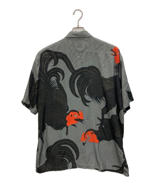 Gakkin（ガッキン）GAKKIN (ガッキン) BUDSPOOL (バッズプール) 軍鶏アロハシャツ グレー サイズ:SIZE Ｌの古着・服飾アイテム
