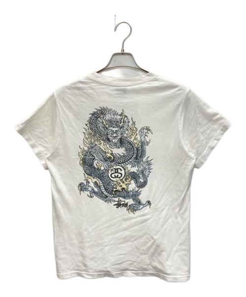 stussy（ステューシー）stussy (ステューシー) 90’s ドラゴンプリントカットソー ホワイト サイズ:SIZE Mの古着・服飾アイテム