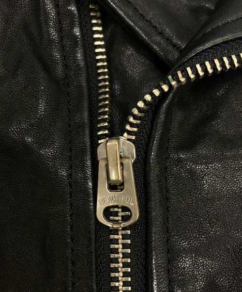 beautiful people（ビューティフルピープル）beautiful people (ビューティフルピープル) ダブルライダースジャケット ブラック サイズ:SIZE 160の古着・服飾アイテム