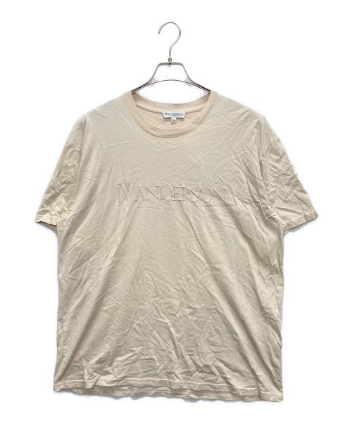 J.W.ANDERSON（ジェイダブリューアンダーソン）J.W.ANDERSON (ジェイダブリューアンダーソン) COTTON T-SHIRT WITH LOGO ベージュ サイズ:SIZE XLの古着・服飾アイテム