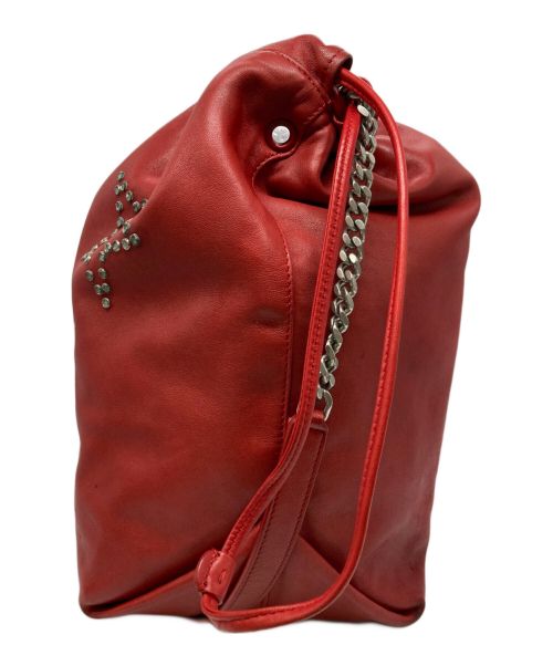 Saint Laurent Paris（サンローランパリ）Saint Laurent Paris (サンローランパリ) TEDDYレザーショルダーバッグ レッドの古着・服飾アイテム