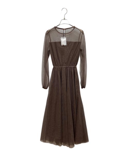my shawty（マイシャウティー）my shawty (マイシャウティー) milano lame day dress ブラウン サイズ:ＦＲＥＥの古着・服飾アイテム