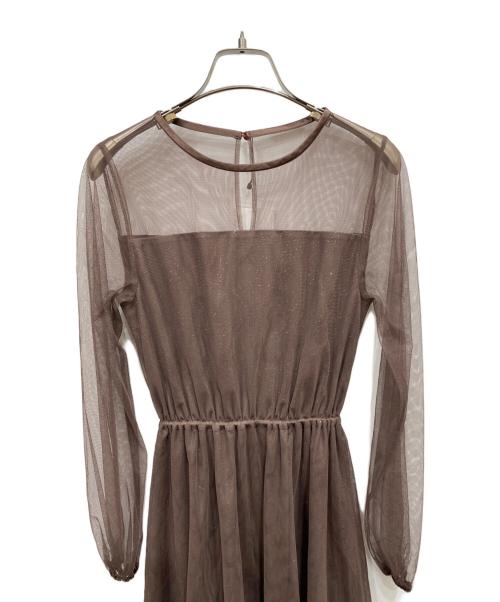 my shawty（マイシャウティー）my shawty (マイシャウティー) milano lame day dress ブラウン サイズ:ＦＲＥＥの古着・服飾アイテム