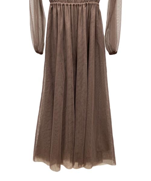 my shawty（マイシャウティー）my shawty (マイシャウティー) milano lame day dress ブラウン サイズ:ＦＲＥＥの古着・服飾アイテム