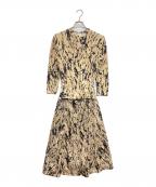 TOGA ARCHIVESトーガアーカイブス）の古着「総柄ドローコード ワンピース」｜ベージュ