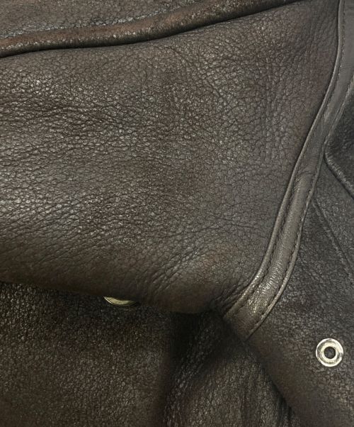 HUGO BOSS（ヒューゴ ボス）HUGO BOSS (ヒューゴ ボス) ダブルブレストムートンジャケット ブラウン サイズ:SIZE 48の古着・服飾アイテム