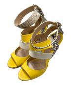 FENDIフェンディ）の古着「アンクルストラップヒールサンダル」｜イエロー×ホワイト
