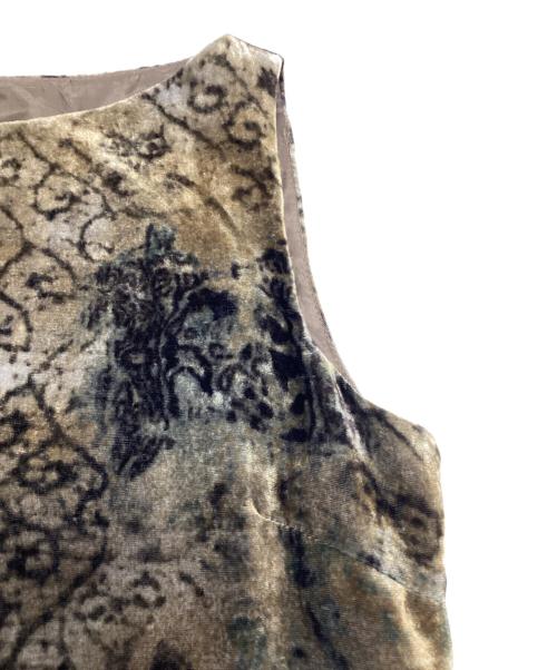ETRO（エトロ）ETRO (エトロ) 総柄ベロアノースリーブワンピース ブラウン サイズ:SIZE 42の古着・服飾アイテム