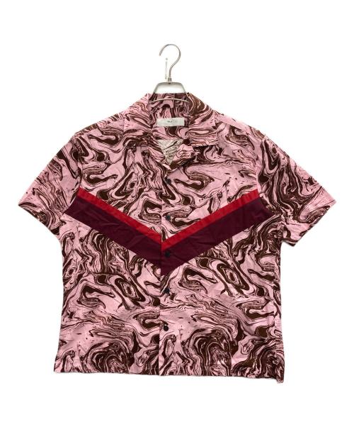 TOGA PULLA（トーガ プルラ）TOGA PULLA (トーガ プルラ) マーブルプリントコットンシャツ ピンク サイズ:SIZE 38の古着・服飾アイテム