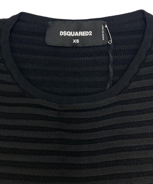 DSQUARED2（ディースクエアード）DSQUARED2 (ディースクエアード) クルーネックフレアニットワンピース ブラック サイズ:SIZE XSの古着・服飾アイテム