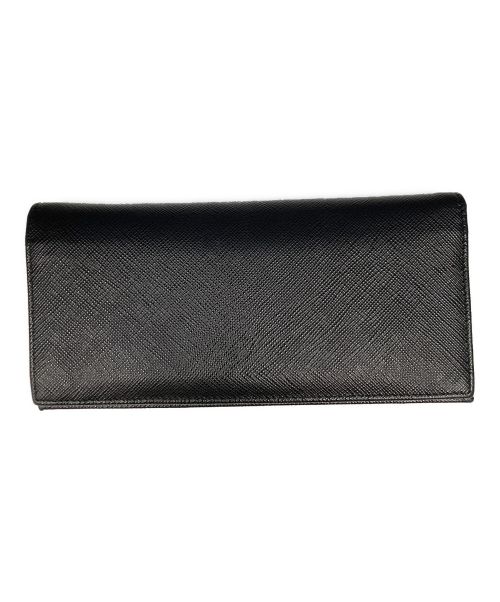 PRADA（プラダ）PRADA (プラダ) サフィアーノトライアングル財布 ブラックの古着・服飾アイテム