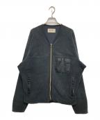 NEXUSVIIネクサスセブン）の古着「ノーカラーフリースジャケット」｜ブラック