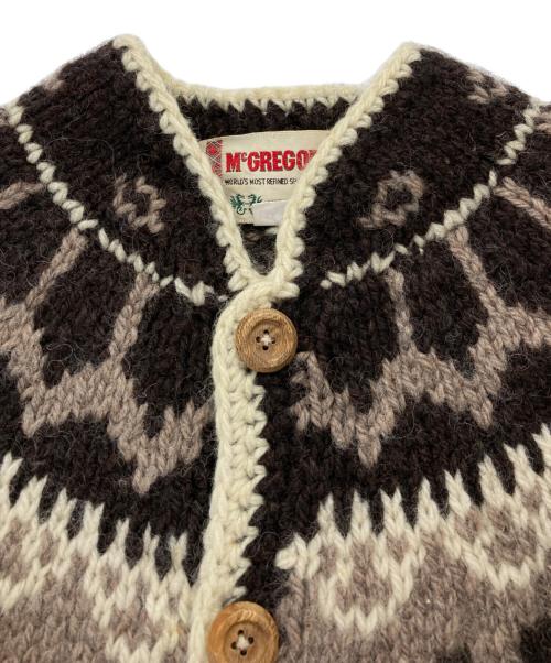 McGREGOR（マックレガー）McGREGOR (マクレガー) ［OLD］80-90's ノルディックカーディガン アイボリー×ブラウン サイズ:Ｍの古着・服飾アイテム