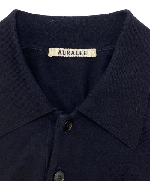 AURALEE（オーラリー）AURALEE (オーラリー) SUPER HIGH GAUGE COTTON KNIT POLO SHIRT ブラック サイズ:SIZE 3の古着・服飾アイテム