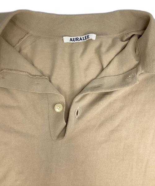 AURALEE（オーラリー）AURALEE (オーラリー) SUPER HIGH GAUGE COTTON KNIT POLO SHIRT ベージュ サイズ:3の古着・服飾アイテム
