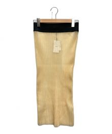 HYKE（ハイク）の古着「SHEER WIDE RIBBED SWEATER SKIRT」｜アイボリー