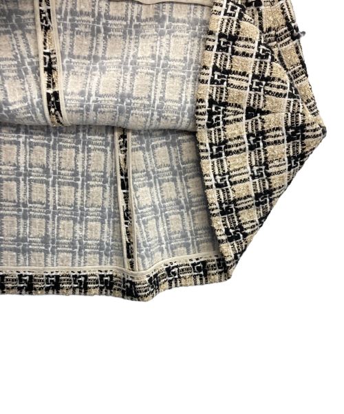 GUCCI（グッチ）GUCCI (グッチ) スクエアGロゴツイードスカート ベージュ×ブラック サイズ:SIZE36の古着・服飾アイテム